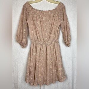 ASTR the Label Small Eyelet Boho Chic Off-Shoulder Dress